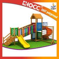 China Rainbow Wooden Playground Equipment Galvanized Steel Pipe CE Approved factory