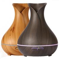 China 400ml Advanced Ultrasonic Aroma Essential Oil Diffuser Air Mist Humidifier Purifier with Wood Grain Electric LED Lights for sale