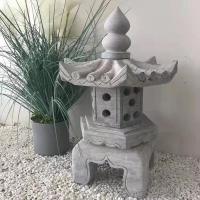 China Large Grey Outdoor Stone Lantern Granite Pagoda Japanese Garden Ornaments factory