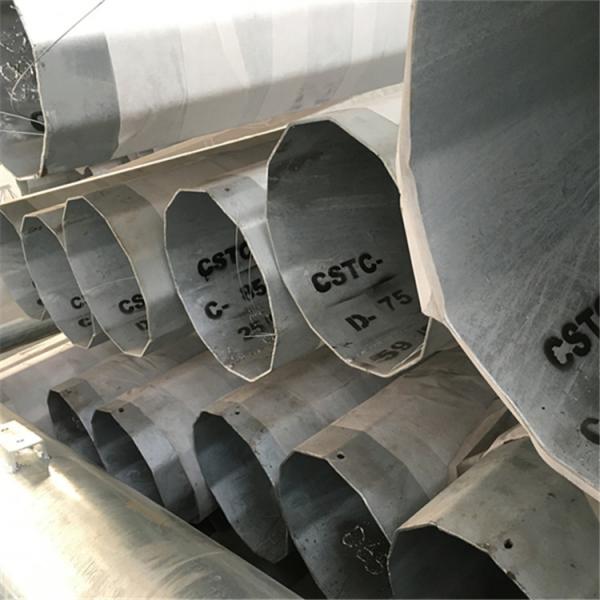 Quality hot dip galvanized 35ft galvanized electric steel pole steel transmission poles for sale