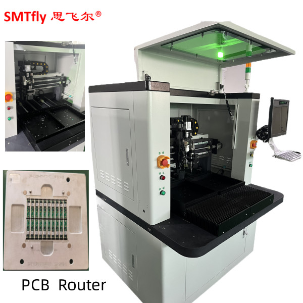 Quality 50000r/S 20W White PCB Depaneling Router via Controlling Teaching Box Program for sale
