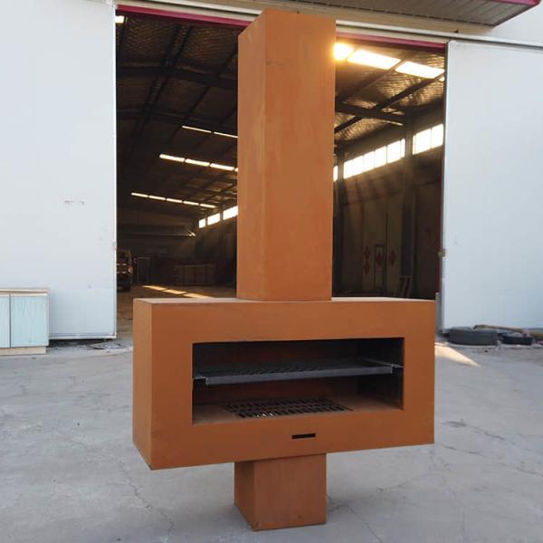 Quality 3.9ft Corten Steel Fireplace 2mm Thickness ISO Steel Outdoor Fireplaces for sale