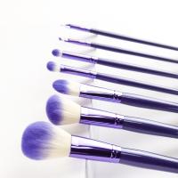 China Practical Custom 7 Makeup Brush Set Purple Lavender With Cotton Bag factory