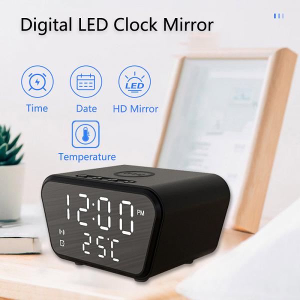 Quality ABS  Wireless Charging Pad Alarm Clock , Qi enabled Alarm Clock Charging Station for sale