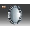 China Oval Industrial Style Fiberglass Furniture Silver Mosaic Glass Framed Wall Mirror factory