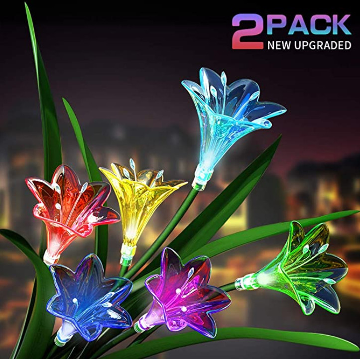 China Ip44 1.2V Lily Solar Garden Stake Lights factory
