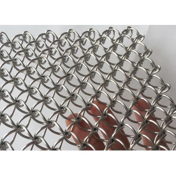 Quality 20m Facade Natural Colour Crimped Woven Wire Mesh 2.5mm Titanium Plating for sale