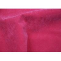 China Pig Grain Flocking Leather Red Color 100% Viscose Backing For Ladies Apparel factory