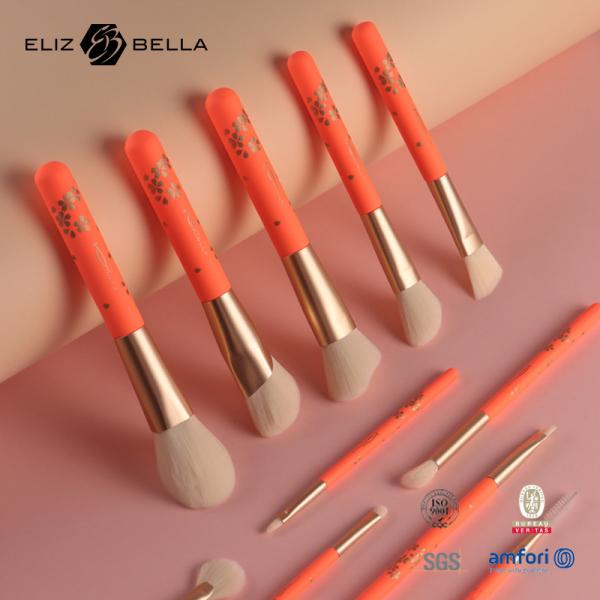 Quality Synthetic Hair Makeup Brushes With Rolling Printing Soft Touch Wooden Handle for sale