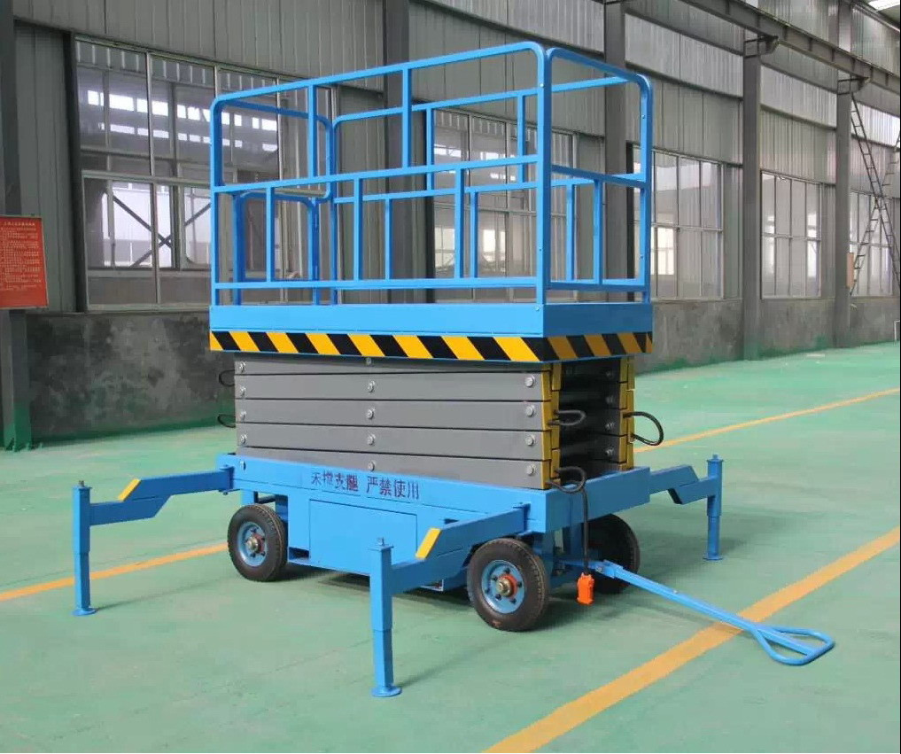 China 300kg 12m Mobile sky scissor lift Platform hydraulic lift scaffolding with CE factory