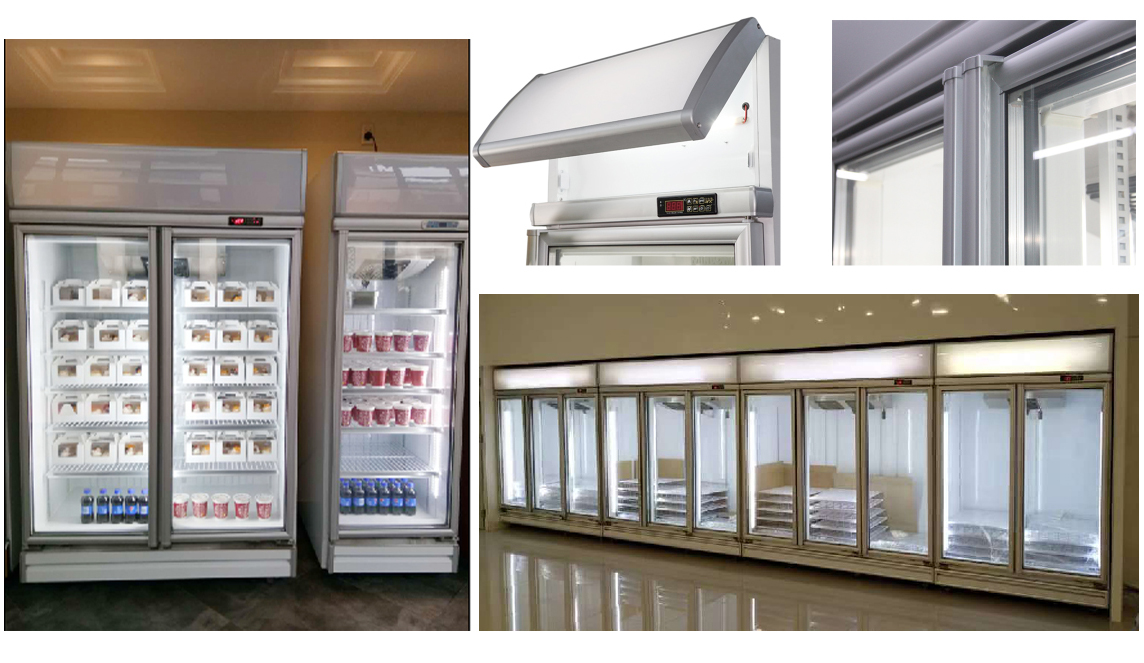 500L Glass Door Supermarket Upright Display Freezer