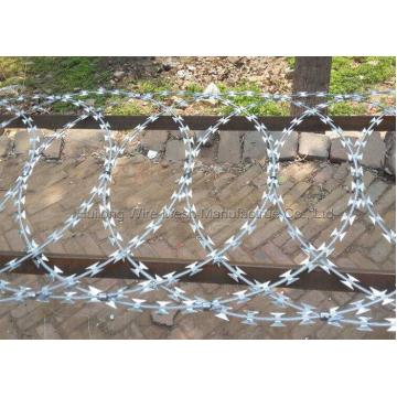 Quality 0.5mm Blade Flat Razor Wire Fence Hot Dipped Galvanized high security level for sale
