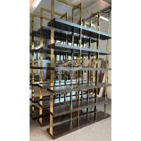 China OEM Gold Clothing Shop Display Rack Retail Nesting Table Clothes Shelving factory
