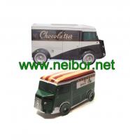 China Custom design special shape tin toy tin car tin truck tin van cookie box chocolate box factory