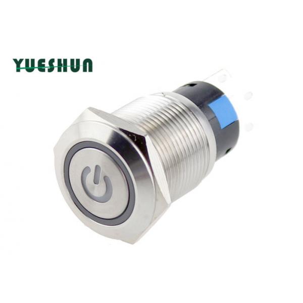 Quality 19mm Blue RED Illuminated Push Button Switch Round Head Angle Eyes Symbol 5 Pin Terminal for sale