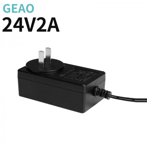 Quality 48W 24v 2a Wall Mount Power Supply Adapter High Temperatura Resistant SAA for sale