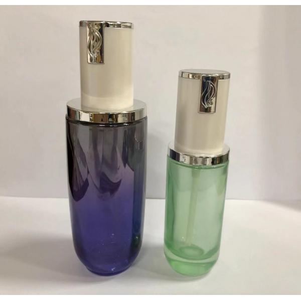 Quality New Design Glass Cosmetic Pump Bottle Glass Lotion Bottles Cosmetic Packaging Customized Color And Printing for sale