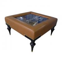 China Upholstered Living Room Coffee Table Wooden Bedside Table Brass Color Earth - Friendly factory