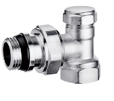 Quality Angled Radiator Lockshield Valves 1/2''X1/2'' For Steel Pipe Chrome Plated for sale