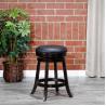 China Black Padded Counter Stools Indoor Living Creede Backless Swivel Stool Leather Seat factory
