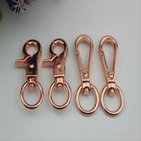China Leather handbag hardware rose gold swivel hook snap 14 mm & 13 mm round shape trigger snap hook factory