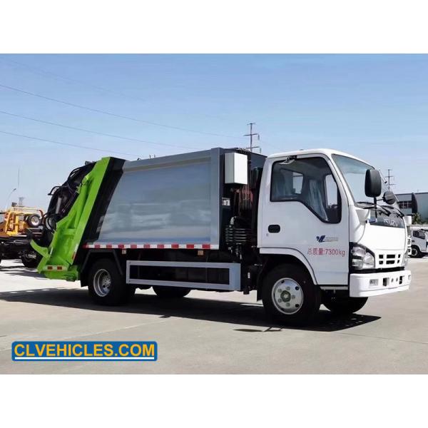 Quality N Series ISUZU Garbage Compactor Air Suspension 6 Tons Hydraulic Lift for sale