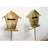 China Custom Made Shape Gold Colour Metal Decorations Crafts Durable Letter Box for sale