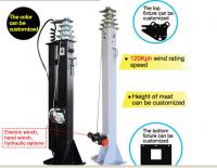China Portable LED Solar Lighting Tower Solar Wind Hybrid System Trailer Mobile Energy Vehicle factory