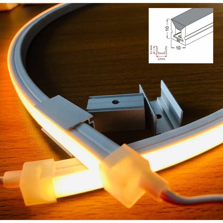 Quality led flexibel neon lights 24V clips magnets install 3000K strip linear lights for sale