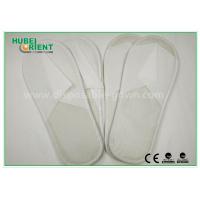 China White Disposable Hotel Slipper / Closed toe One Time Use Nonwoven Slipper EVA Sole for sale