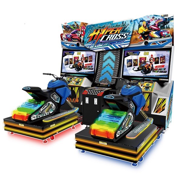 Quality 42 Inches 2 Players Racing Game Machine , Motorcycle Arcade Machine With Dynamic Seat for sale