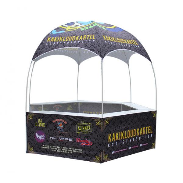 Quality Advertising Outdoor Event Tent White Powder Coated Dye Sublimation Oxford Kiosk Booth for sale