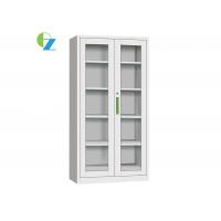 Quality Glass Swing Door Steel Office Cupboard / Metal Filing Cabinet Customized Design for sale