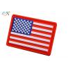 China Embossing Military USA flag Soft PVC Rubber Patch With Loop and Hook Backing factory