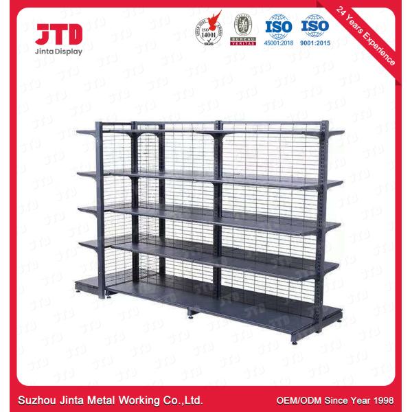 Quality 900mm 1500mm Gondola Display Shelving Steel Q195 2 Sided Shelf for sale