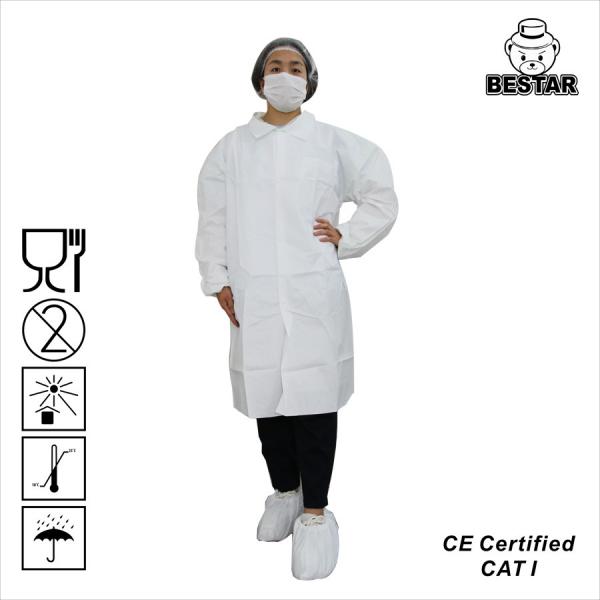 Quality FDA 6PB Anti Static Lab Coat Dental Disposable Jackets For Medical for sale