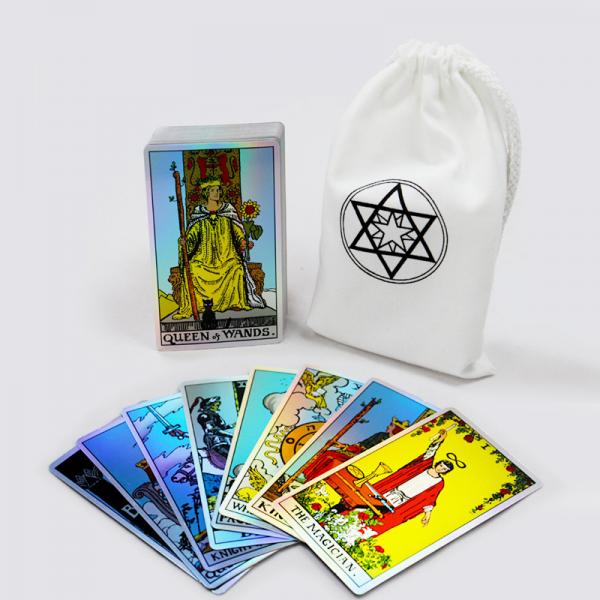 Quality Custom premium laser tarot cards for beginners wholesale regular size witch for sale