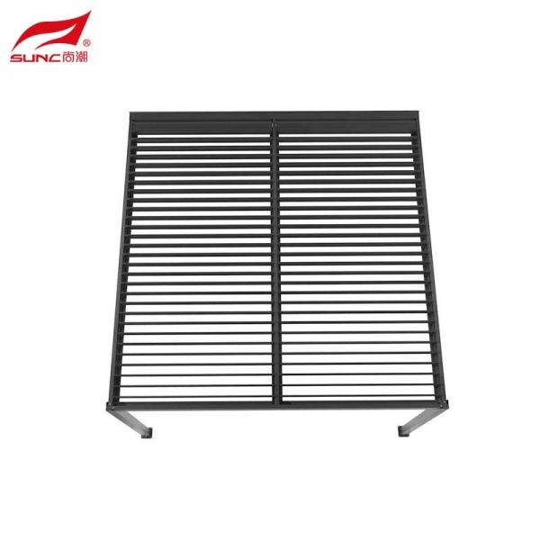 Quality 4x4m 4x3m Black Wall-mounted Aluminium Manual Louvered Pergola Outdoor Garden for sale