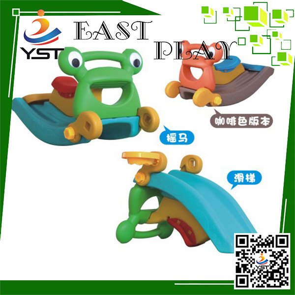 Quality Kindergarten Custom Plastic Slides Frog Ride With Slide 2 In 1 Two Years for sale