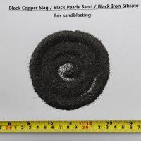 China Black Copper slag black Iron-silicate black pearls sand 20/40 mesh for sandblasting medium factory