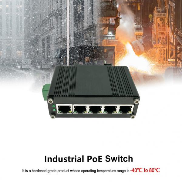 Quality Oem managed Din Rail Mount Industrial PoE Switch Ethernet 5 Port for sale