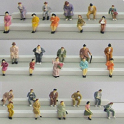 China boutique 1:87 seated figure,scale figures,1/87 figures,model people,color HO figures,scale people,model train people for sale