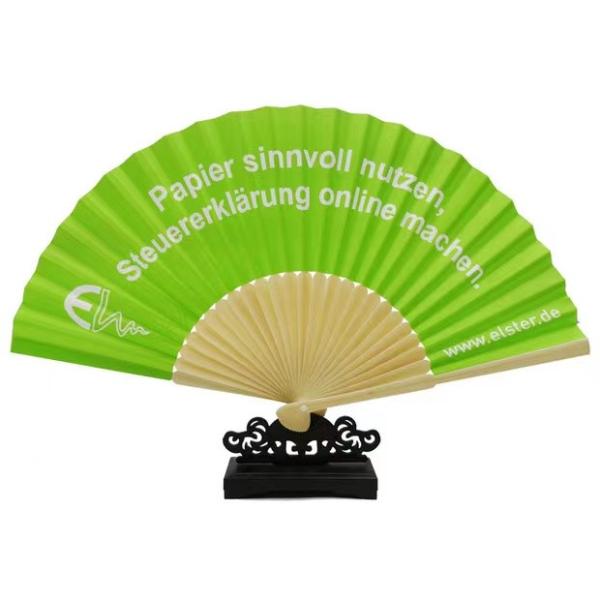 Quality Chinese Personalized Paper Bamboo Hand Fan Custom Printed Folding Logo for sale