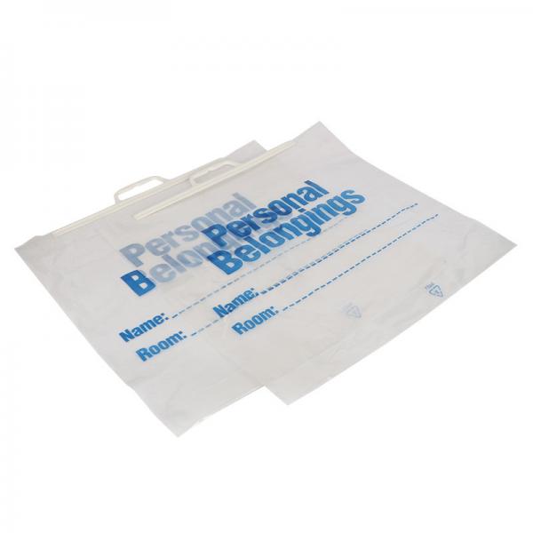 Quality 55cm*40cm Handle Plastic LDPE Patient Belonging Bags White Color for sale