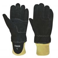 Quality Cowsplit Shell Wristlet Cuff Firefighter Work Gloves EN659 Certified for sale