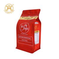 China 16oz High glossy box bottom roasted coffee beans bag with zipper and valve factory