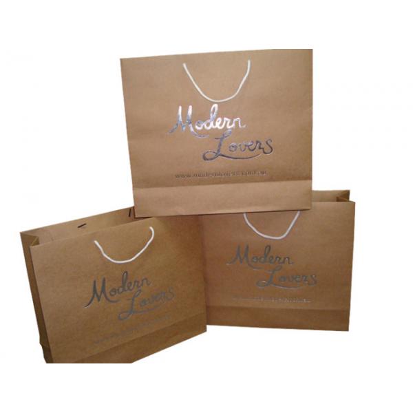Quality Custom Cheap Brown Paper Shopping Bags With Artwork Printing Wholesale for sale