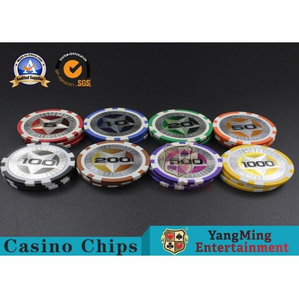 Quality ABS Casino Poker Chips , Gambling Plastic Sticker Poker Chips Coins Yangming for sale