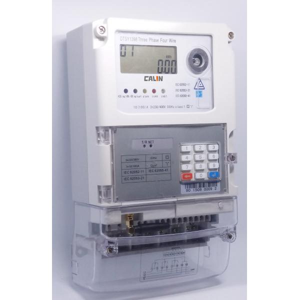 Quality 3 Phase Wireless Electricity Meter , Feedback Keypad STS Prepayment Meter for sale