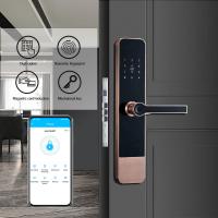 Quality Copper Indoor Smart Fingerprint Door Lock TTLock Biometric Password IC Card Access for sale